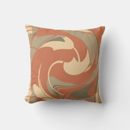 Bränd Orange Beige Taupe-Abstrakten Flower Mosaic Kudde