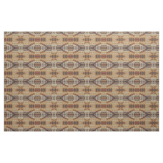 Bränd Orange Beige Taupe Mörk Brown Ethnic look Tyg (Fat Quarter)