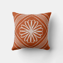 Bränd Orange Bohemian Flower Kudde