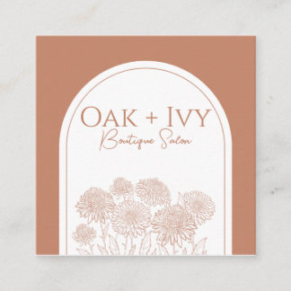 bränd orange boho-affärskort fyrkantigt visitkort