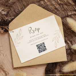 Bränd Orange Boho Bröllop OSA QR-kod Kort