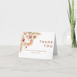 Bränd Orange Boho Pampas Grass Terracotta Tack Kort