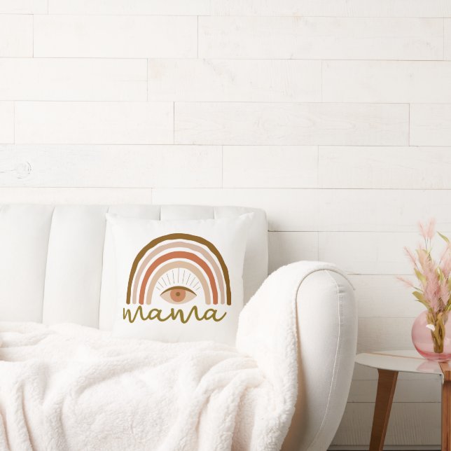 Bränd Orange Boho Regnbåge öga  Kudde (Soffa)