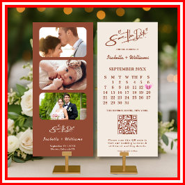 Bränd Orange Boho Terracotta Bröllop spara datum