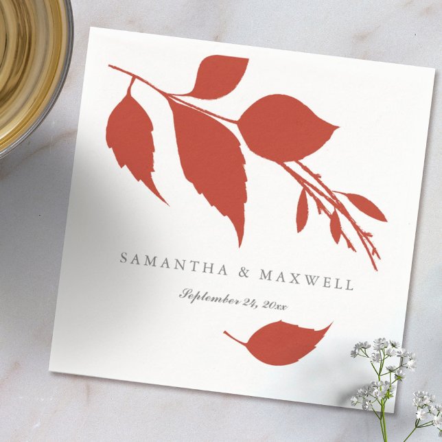 Bränd Orange Bröllop Theme Cocktail Napkins Pappersservett (Orange wedding theme custom cocktail napkins by Victoria Grigaliunas Do Tell A Belle)