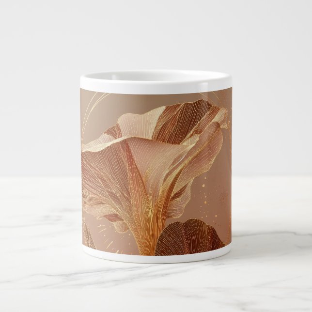 Bränd Orange Calla Lily Botanisk Jumbo Mugg (Framsidan)