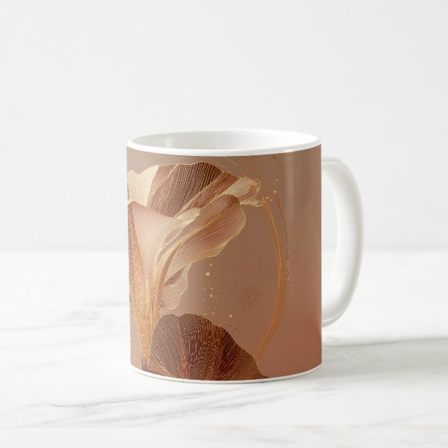 Bränd Orange Calla Lily Botanisk Kaffemugg (Framsida höger)