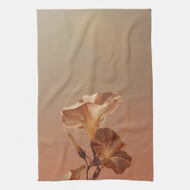 Bränd Orange Calla Lily Botanisk Kökshandduk (Vertikal)