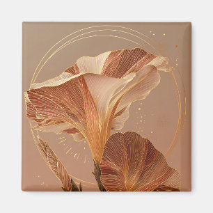 Bränd Orange Calla Lily Botanisk Magnet