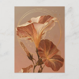 Bränd orange Calla Lily Botanisk Vykort