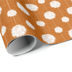 Bränd Orange Cheerleader Pom Pom Mönster Presentpapper