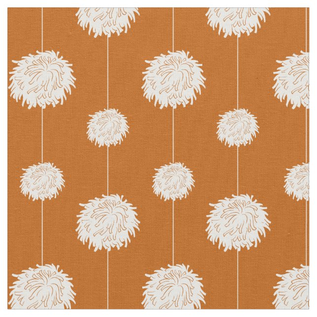 Bränd Orange CheerLedare Pom Pom Mönster Tyg (Närbild)