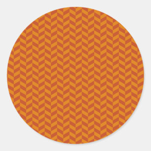 Bränd Orange Chevron Zig Zag Rand Mönster Runt Klistermärke