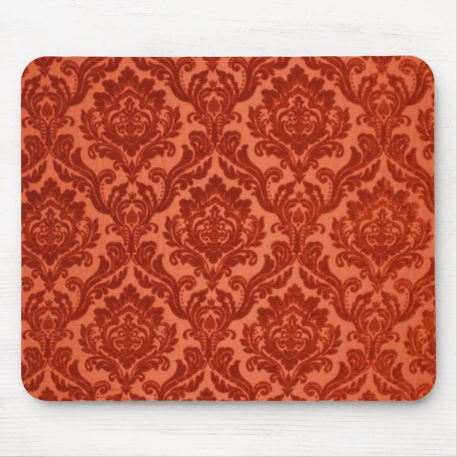 Bränd Orange Damask Mousepad Musmatta (Framsidan)