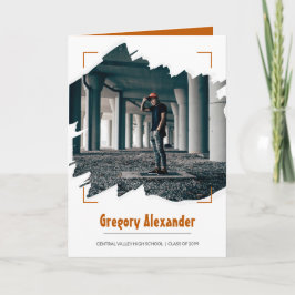 Bränd Orange, Edgy Abstrakt, Brushline-foto Inbjudan