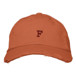 Bränd Orange F Initial Varje Dag Äventyrs-Hat Mono Broderad Keps