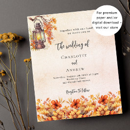 Bränd orange - fall - blommigt budget - bröllopsin
