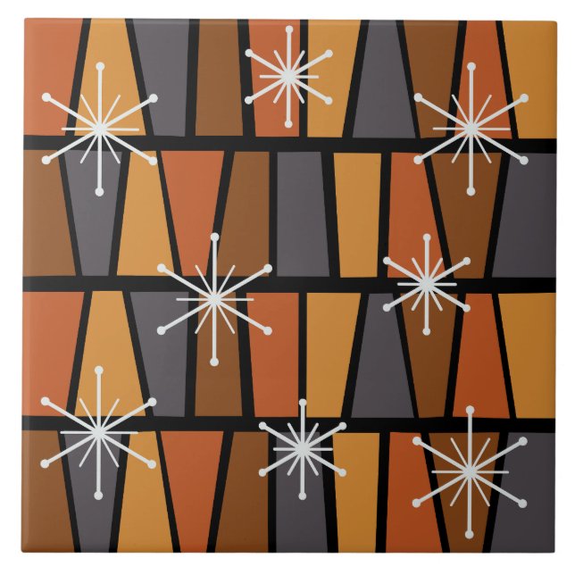 Bränd Orange för Geometric MCM-Abstrakt Kakelplatta (Framsidan)