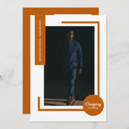 Bränd Orange Foto Modern Photo Studenten Inbjudan