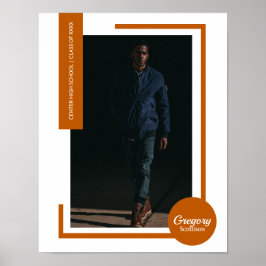 Bränd Orange Foto Modern Studenten Poster