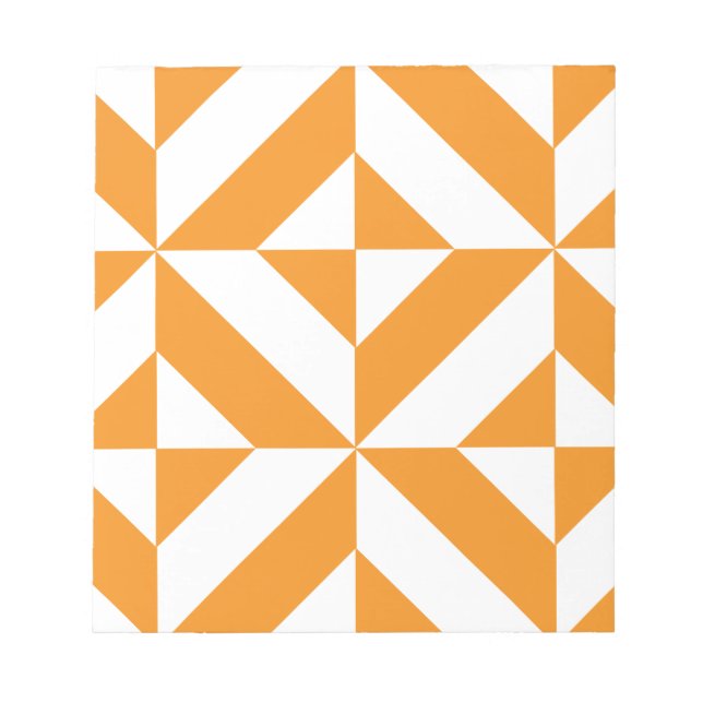 Bränd Orange Geometric Deco Cube Mönster Anteckningsblock (Framsida)