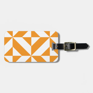 Bränd Orange Geometric Deco Cube Mönster Bagagebricka