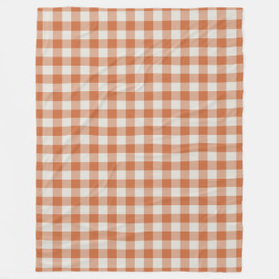 Bränd Orange Gingham Check Mönster Fleecefilt