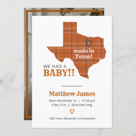 Bränd Orange gjord i Texas Lodrät Photo Meddelande