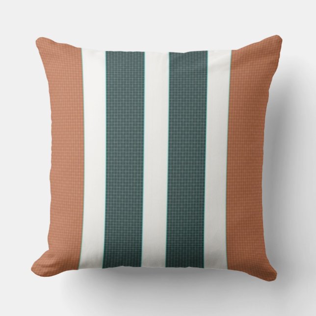 Bränd Orange/Gräs Grönt Rand Reversibel fyllning Kudde (Framsida)