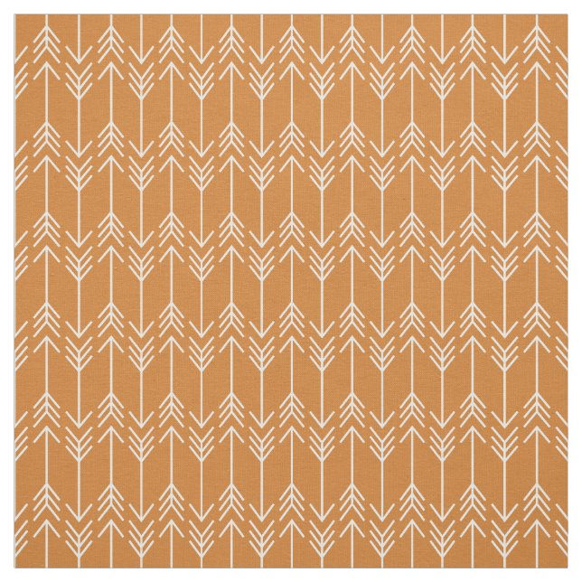 Bränd Orange Herringbone-pilar Tyg (Provkarta)