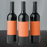 Bränd Orange i Färg Vinflaska Etikett<br><div class="desc">Bränd Orange i Färg</div>