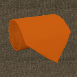 Bränd orange i fast färg slips