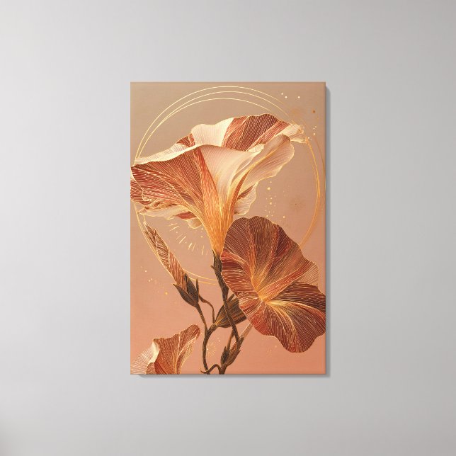 Bränd orange kallalilja botanisk illustration canvastryck (Framsida)