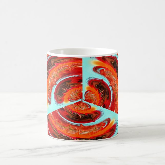 Brand orange konst kaffemugg (Center)