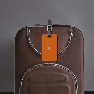 bränd orange - lägg till monogram bagagetikett bagagebricka