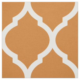 Bränd Orange - marockansk Quatrefoil - stor Tyg