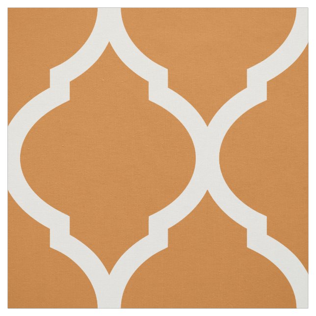 Bränd Orange - marockansk Quatrefoil - stor  Tyg (Provkarta)