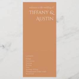 Bränd Orange Modern Bröllopsprogram