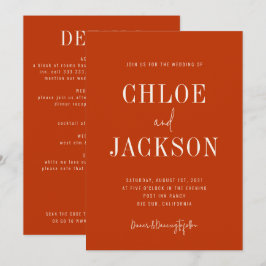 Bränd Orange Modern djärv Anpassningsbar allt-i-et Inbjudningar