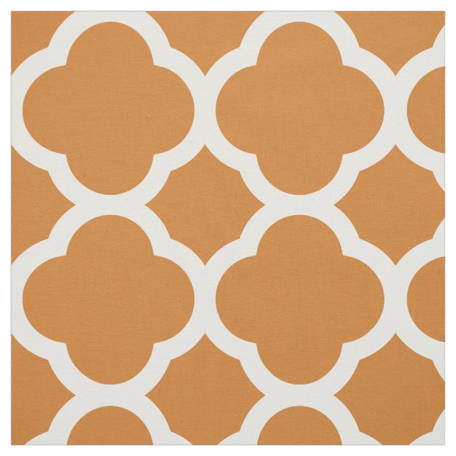 Bränd Orange Modern Quatrefoil stor  Tyg (Provkarta)