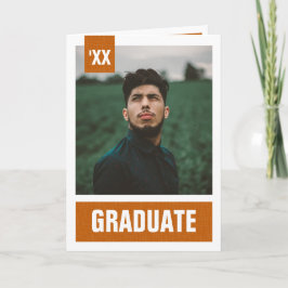 Bränd Orange Modern texturerat foto Studenten Inbjudan