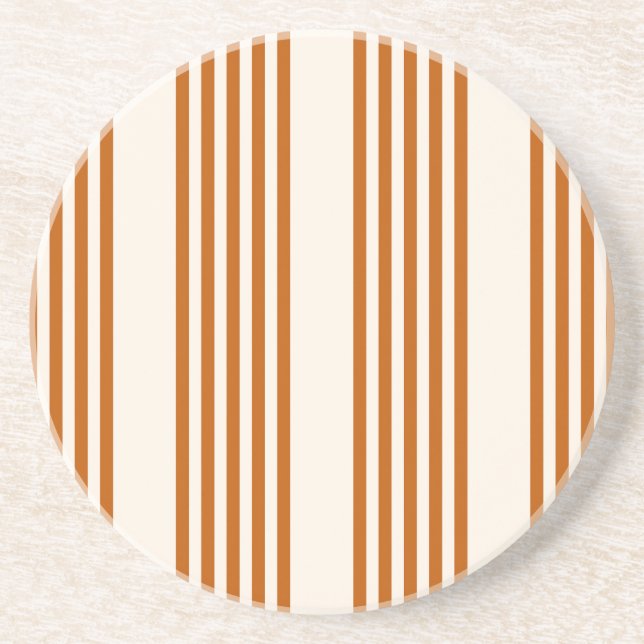 Bränd orange och beige fem rand mönster underlägg (Framsidan)