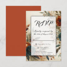 Bränd Orange och Blå blommor Bröllop