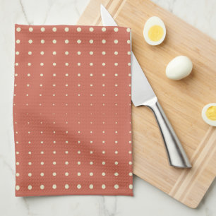 Bränd Orange och Cream Cascading Rand of Dots Kökshandduk