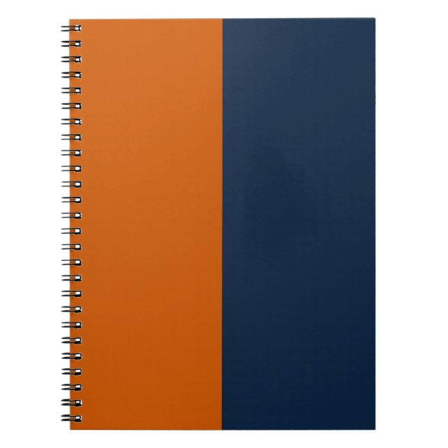 Bränd Orange och marin ANPASSNINGSBAR Anteckningsbok (Framsidan)