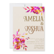 Bränd Orange och Rosa Flower Bröllop