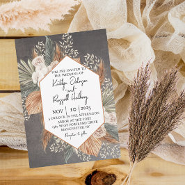Bränd Orange- och Sage Grönt Fall Wedding Inbjudningar