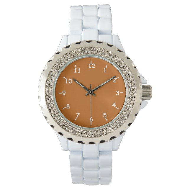 Bränd Orange och vit Armbandsur (Framsida)