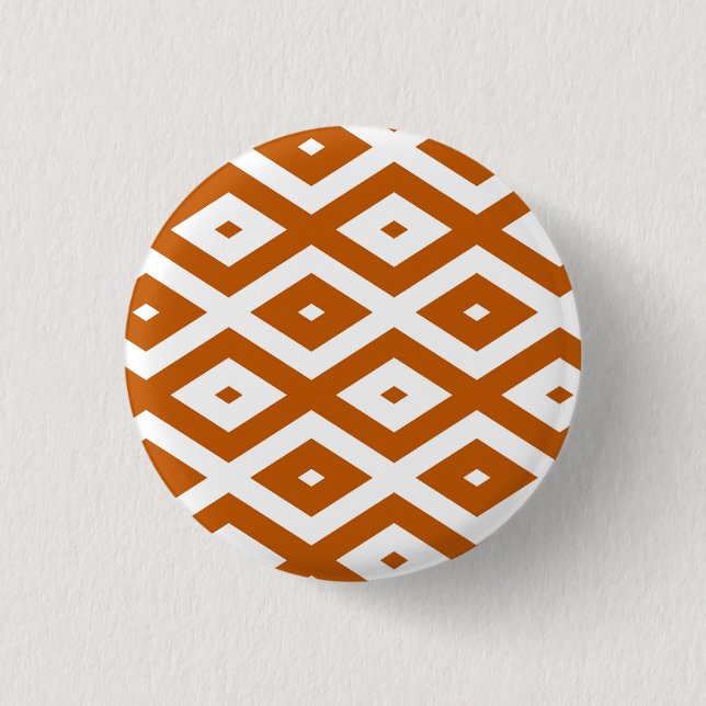 Bränd orange och vit diamant mönster knapp (Framsida)
