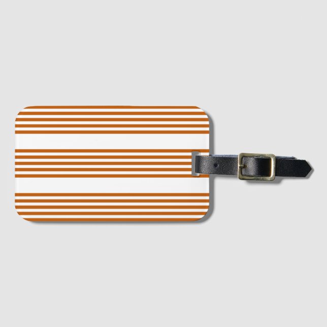 Bränd orange och vit fem rand mönster bagagebricka (Framsida horisontal)
